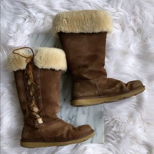 Ugh Upside Espresso Lace Up Winter Snow Boots US 9
